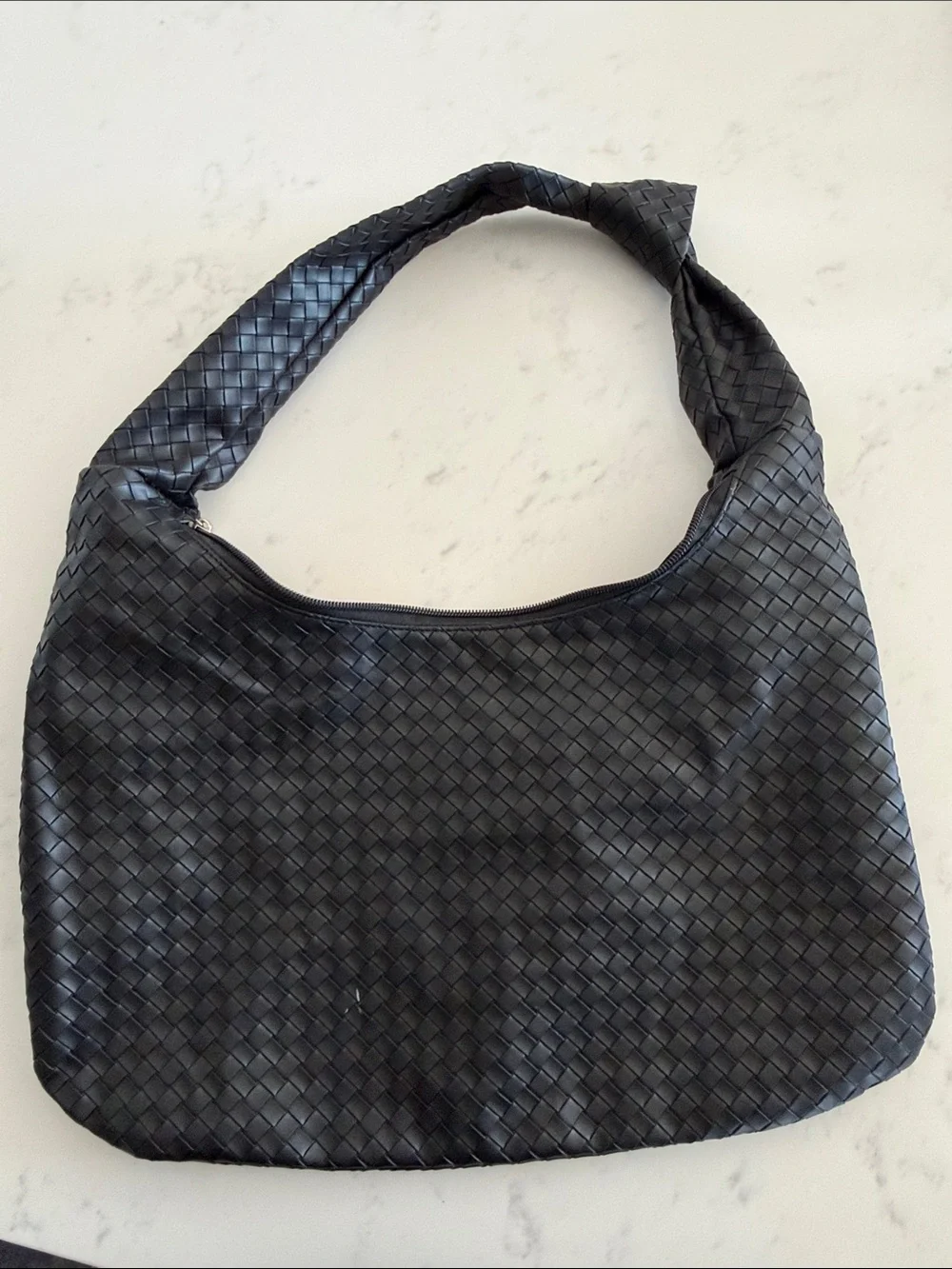 Bioworld Black Woven Hobo Bag with Mickey Accent